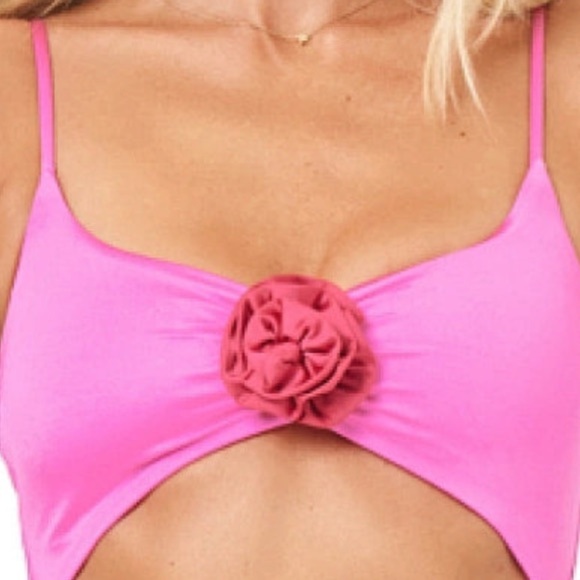 L*Space  Sierra One Piece Bathing Suit - Pink Satin Shine.  XL. New with tags - Picture 5 of 5